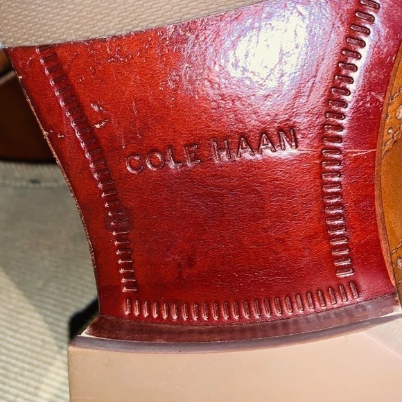 Cole Haan British Tan Wing Tip Oxfords. - Picture 8 of 15